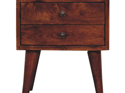 Mini Modern Bedside Table - Chestnut