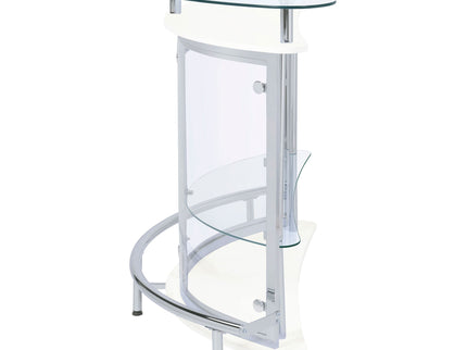 Strick - Freestanding Glass Top Home Bar Wine Cabinet - White