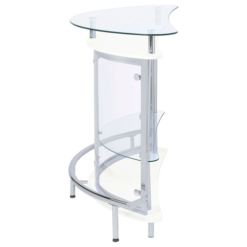 Strick - Freestanding Glass Top Home Bar Wine Cabinet - White