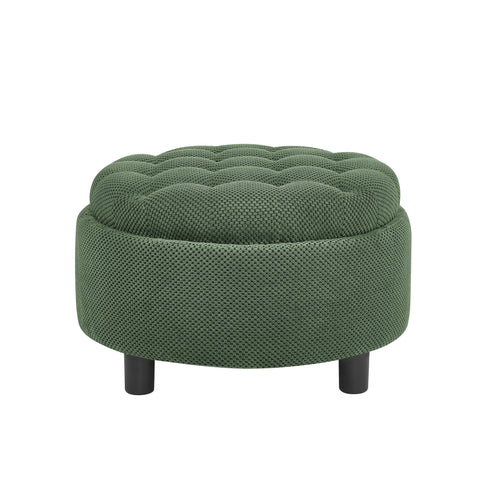 Storage Round Footstool Table Ottoman