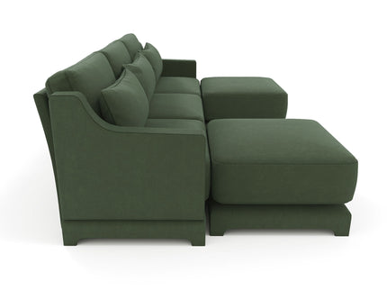 Stylish Sofa With Ottoman And Lumbar Pillows, Ergonomic Design