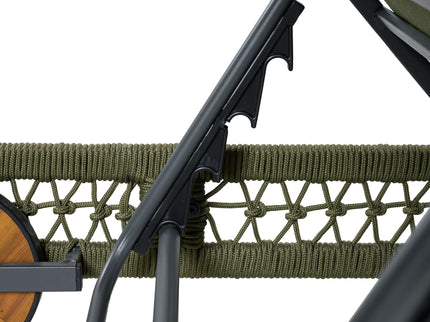 Outdoor Chaise Lounge With Wheels, 5 Position Adjustable Backrest
