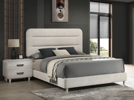 Upholstered Panel Bed, Sleek Lines
