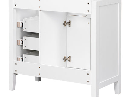 Modern Bathroom Vanity Base Only, 2 Doors And 3 Drawers