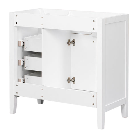 Modern Bathroom Vanity Base Only, 2 Doors And 3 Drawers