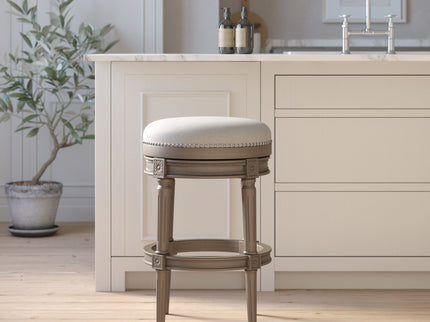 Rustic Elegance Backless Swivel Stool