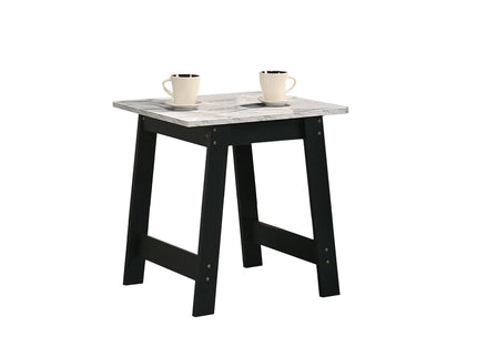 Kenzo - End Table With Faux Marble Top Finish - Black