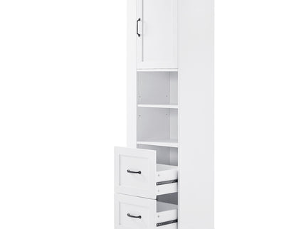 Freestanding Bathroom Storage Cabinet With Adjustable Shelves And Side Hooks Board, Rectangle Design
