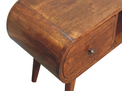Solid Wood Circular TV Unit