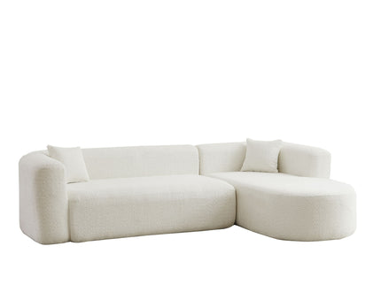L - Shape Boneless Cloud Couch With 2 Throw Pillows For Living Room