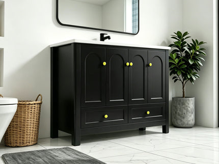 Bathroom Vanity With Sink Combo, 4 Soft Close Doors And 2 Drawers