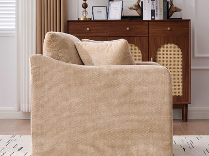 Farmhouse Accent Chair With 2 Bolster Pillows