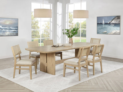 7 Piece Rectangular Dining Table Set With Chair - Oak