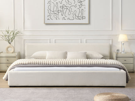 Elegant Wide Edge Bed With Soft Upholstered