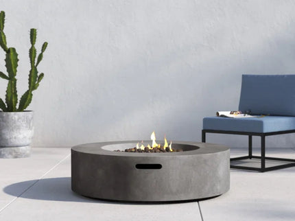 Fiber Reinforced Outdoor Fire Pit Table - Black / Gray