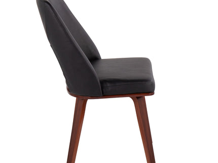 Triad - Mid-Century Modern Upholstered Chair (Set of 2) - Walnut / Black