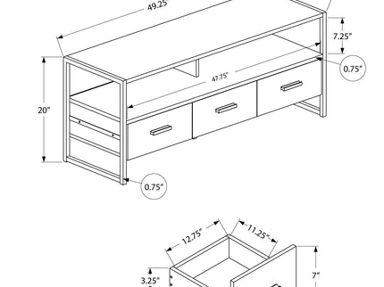 TV Stand, Console, Media Entertainment Center, Storage Drawers, Modern