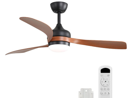 Ceiling Fan With 3 Blades, Remote Control, Reversible DC Motor, Noiseless Operation, 3 Downrods