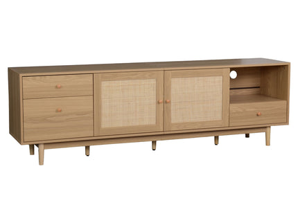 TV Stand With Doors - Natural