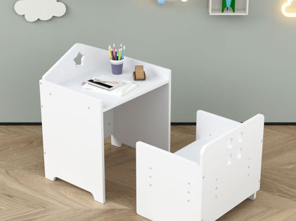 Montessori Weaning Table And Chair Set, Toddler Table With Adjustable Height - White