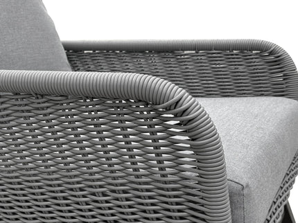 Contemporary Minimalist Wicker Rocking Chair With Soft Cushions And Durable Wooden Frame