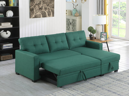 Upholstered Pull Out Sectional Sofa With Chaise