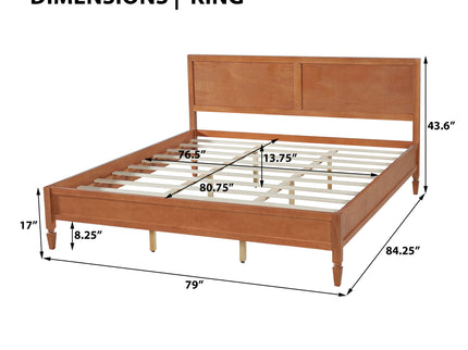 Classic Platform Bed Frame With Panel Headboard