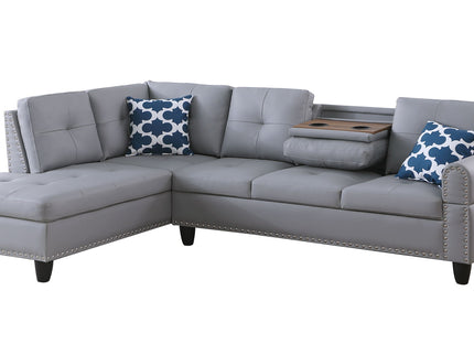 Irine - Sectional Sofa With Ottoman - Gray