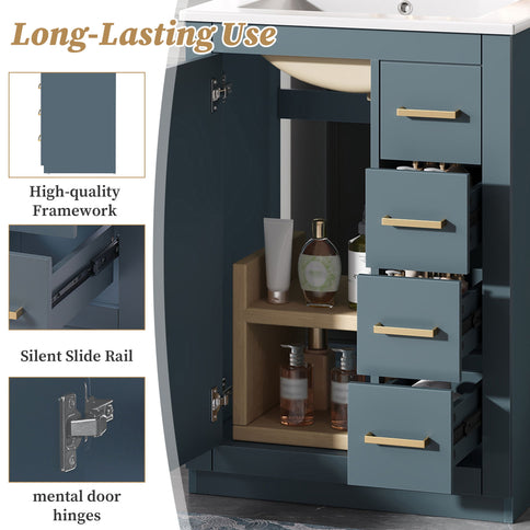 Modern Bathroom Vanity With 1 Door And 3 Drawers