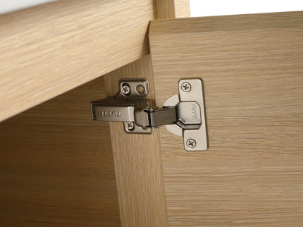 Wall Mounted Bathroom Vanity With Sink, Storage Shelves & Soft Close Door
