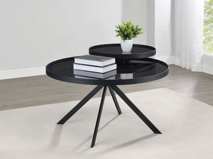 Shayne - Round Top Coffee Table With 2 Tier Design