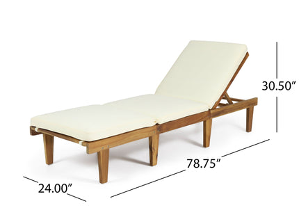 Ariana - Wood Chaise Lounge With Cushion