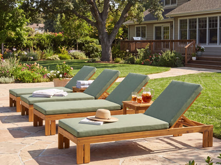 Outdoor Chaise Lounge With 5 Position Adjustable Backrest