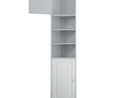 Multi Functional Corner Cabinet With Adjustable Shelves And 2 Doors