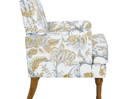 Floral Accent Armchair With Nailhead Trim