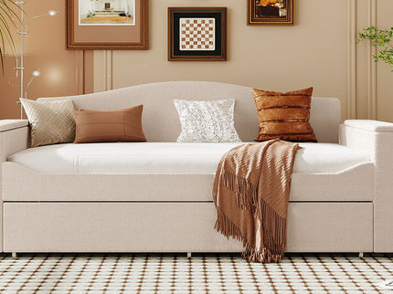 Upholstered Daybed With Storage Armrests, Trundle And Latest Integrated tooth Audio System