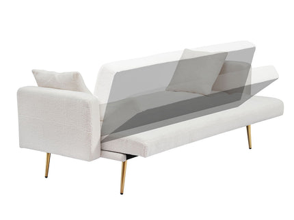 Teddy Fleece Sofa Bed With Luxurious Throw Pillows