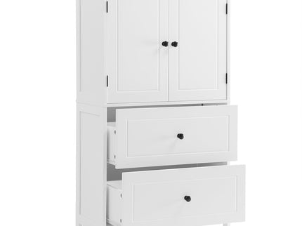 Bathroom Storage Cabinet With 2 Doors And Drawers, Adjustable Shelf