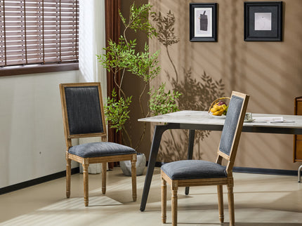 French Country Style Dining Chair With Upholstered Seating And Fluted Legs