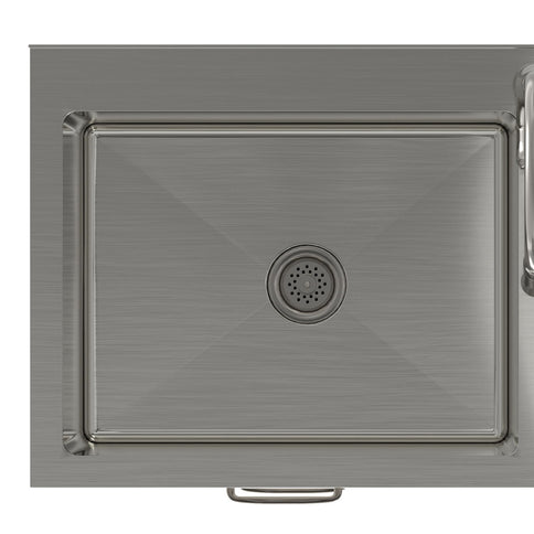 Darwin - Laundry Utility Sink And Cabinet With Dual Sinks, Pull Out Faucet - White
