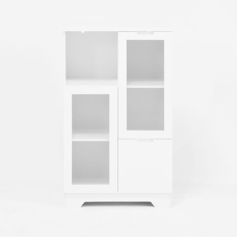 Modern Cabinet With Glass Doors And Drawer