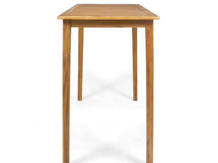 Outdoor Minimalist Acacia Wood Rectangle Bar Table