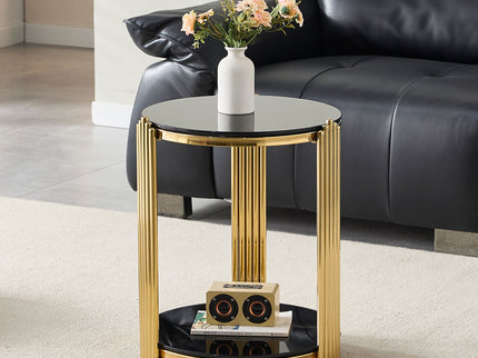 Round Table With Double Layer Storage