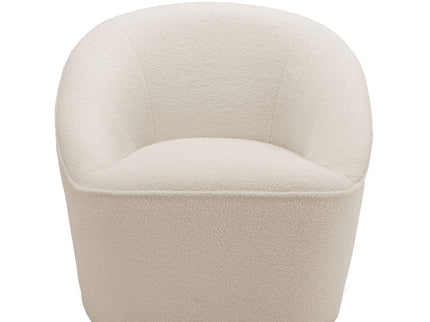 Anson - Swivel Chair With Soft Rounded Back - Off White