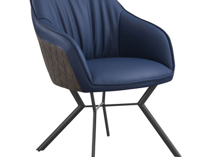 Upholstered Dining Chairs (Set of 2) Retro Bucket Seat - Blue