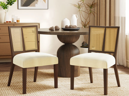 Mid Century Rattan Dining Chair Without Arms Set
