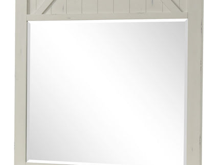 Industrial Farmhouse Mirror - White