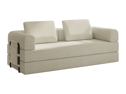 Convertible Sleeper Sofa Bed With Cylindrical Pillow, Fixed Shape Frame