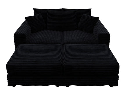 Convertible Deep Seat Sofa With Soft Pillows And Ottomans