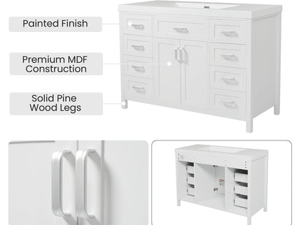 Bathroom Vanity Cabinet Only With 2 Soft Close Doors And 8 Drawers